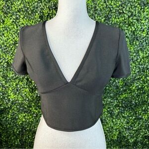 Black lace up bandage material crop top nwt